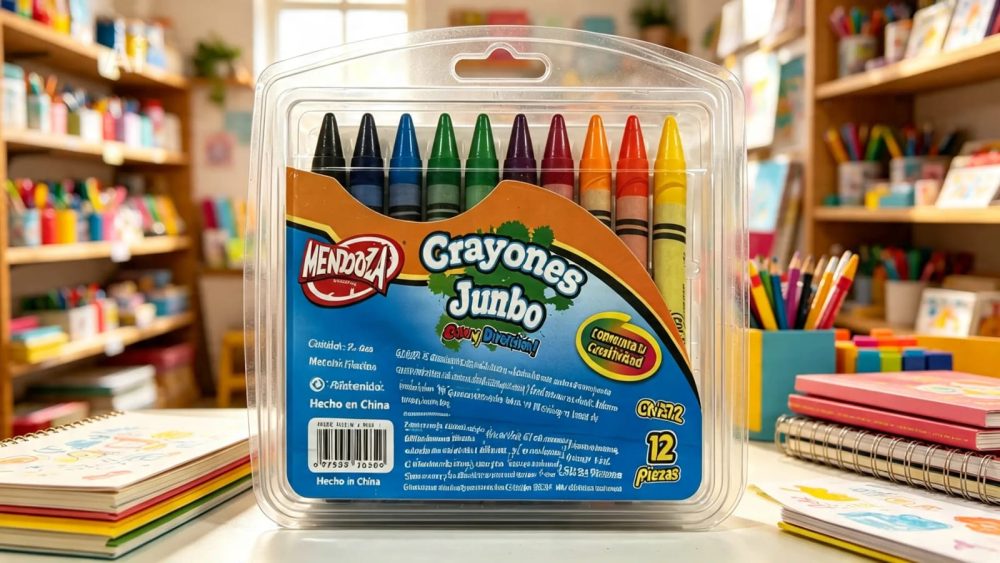 Estuche de crayones jumbo 12 pz c/u